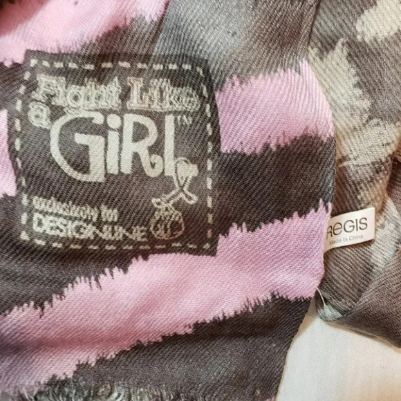 Regis pink/brown Fight like Girl Cancer scarf - Picture 5 of 5